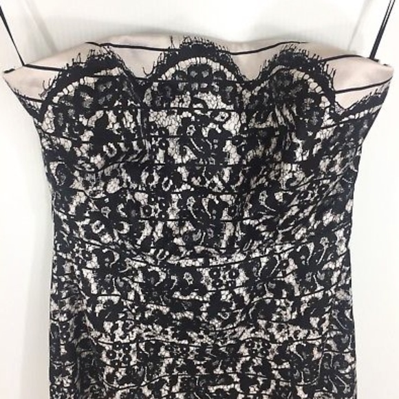 Tibi Lace Print Cocktail Dress Size 2 Black White - Picture 2 of 8